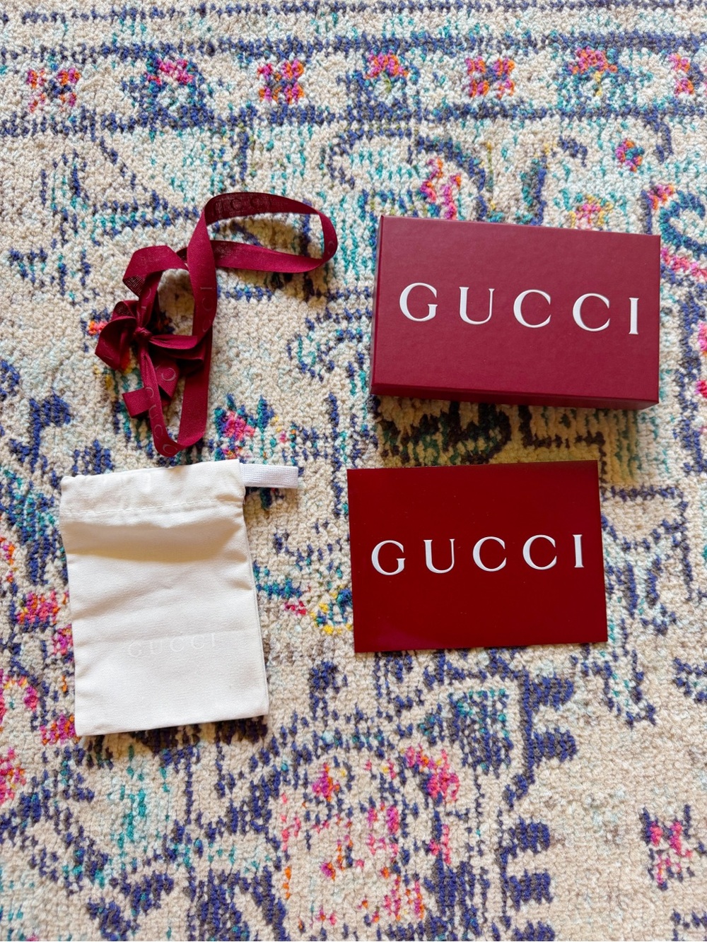 Gucci Wallet Gift Box Set – Box Ribbon Envelope + Dustbag